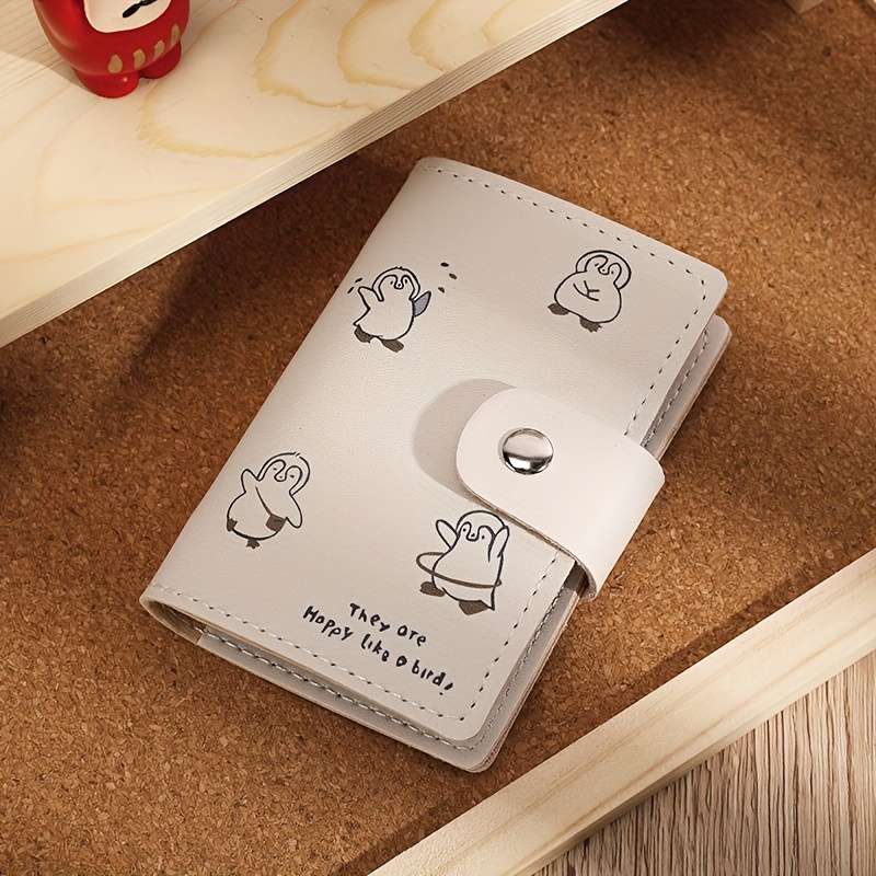 1Pc Cute Cat Cartoon Pattern Card Holder Multi-Slot Card Box Perfect Casual Card Storage Bag
