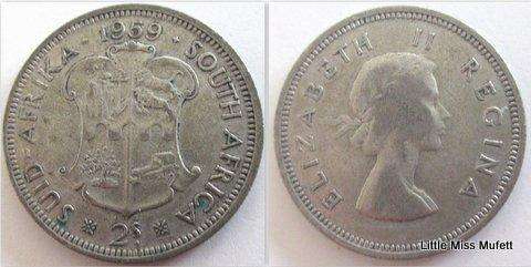 South African 2 Shilling 1955 to 1960--67,86 GRAM---All for 1 bid