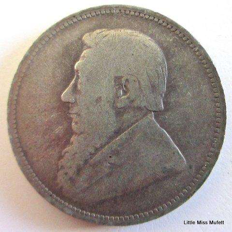 An 1894  ZAR Kruger 2 Shilling. ,925 silver