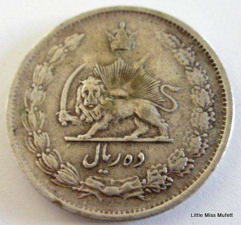 Iran 10 Rials 1323 (1945)  16 gram ,600 silver---Good detail--Relisted due to non payment