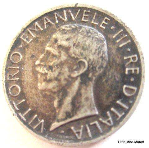 1927 Italian Silver 5 Lire---,835 Silver