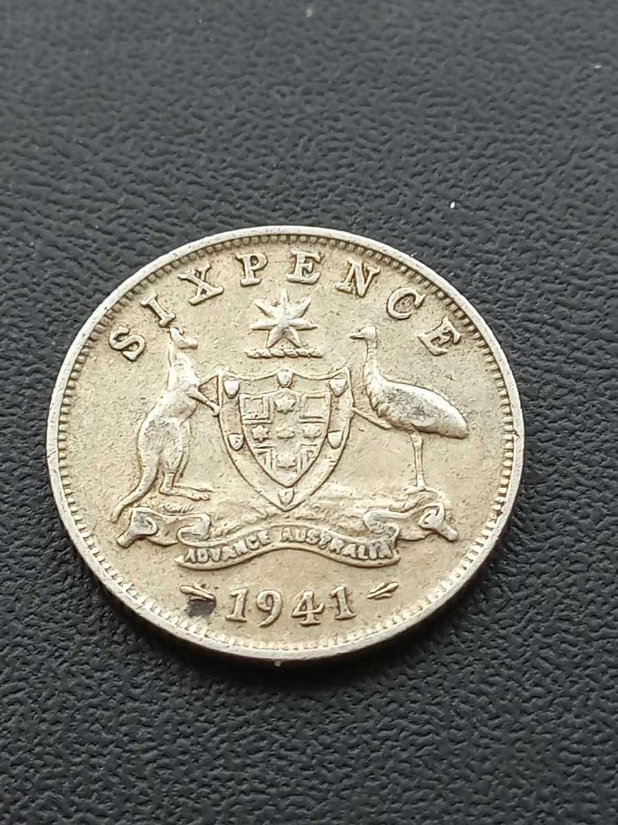 1941 Australia Sixpence .925 Silver