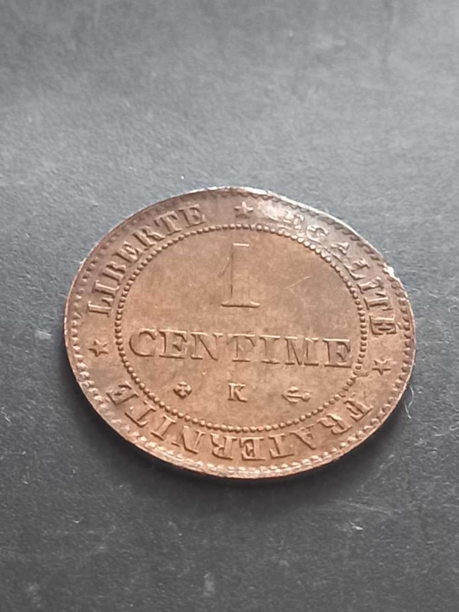 1875 France One cent. Tiny coin
