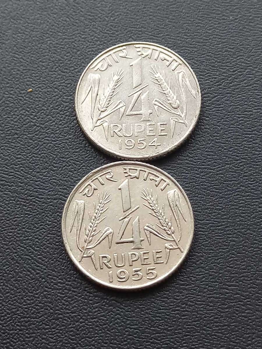 1954/55 India 1/4 rupie lot