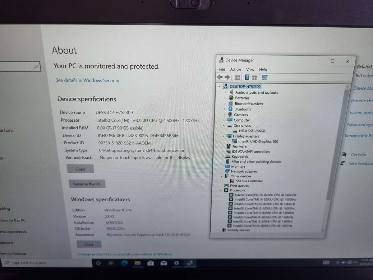 Lenovo ThinkPad X280 Core i5 - 8250U/ 8GB DDR4/ 256GB NVMe SSD/ 13.3" FHD 1080p Display