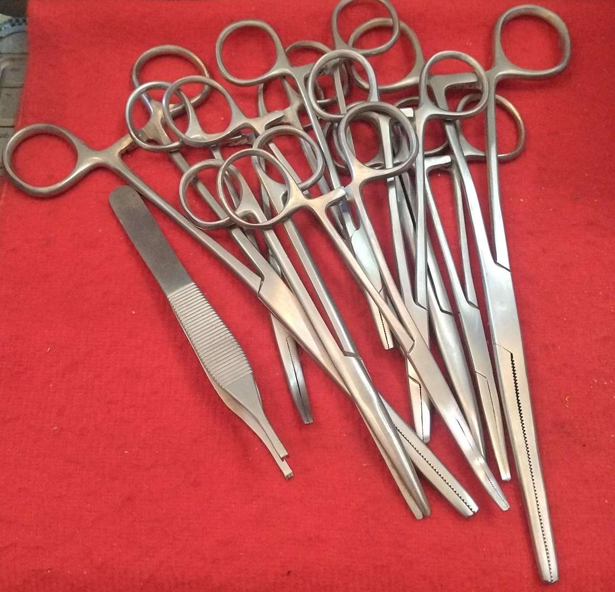 1 lot of 11 assorted steel surgical instruments