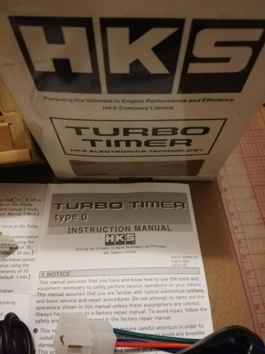 HKS Turbo Timer for automatic turbo cooling and vehicle shutdown.