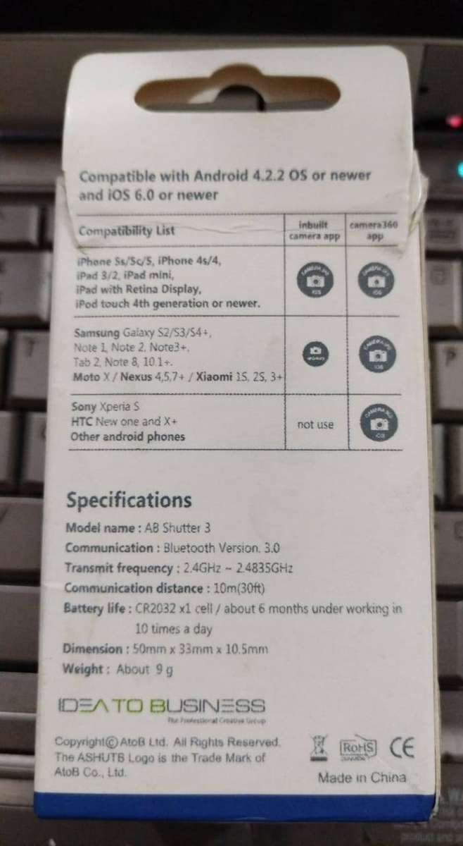 Bluetooth selfie photo remote shutter control-blue