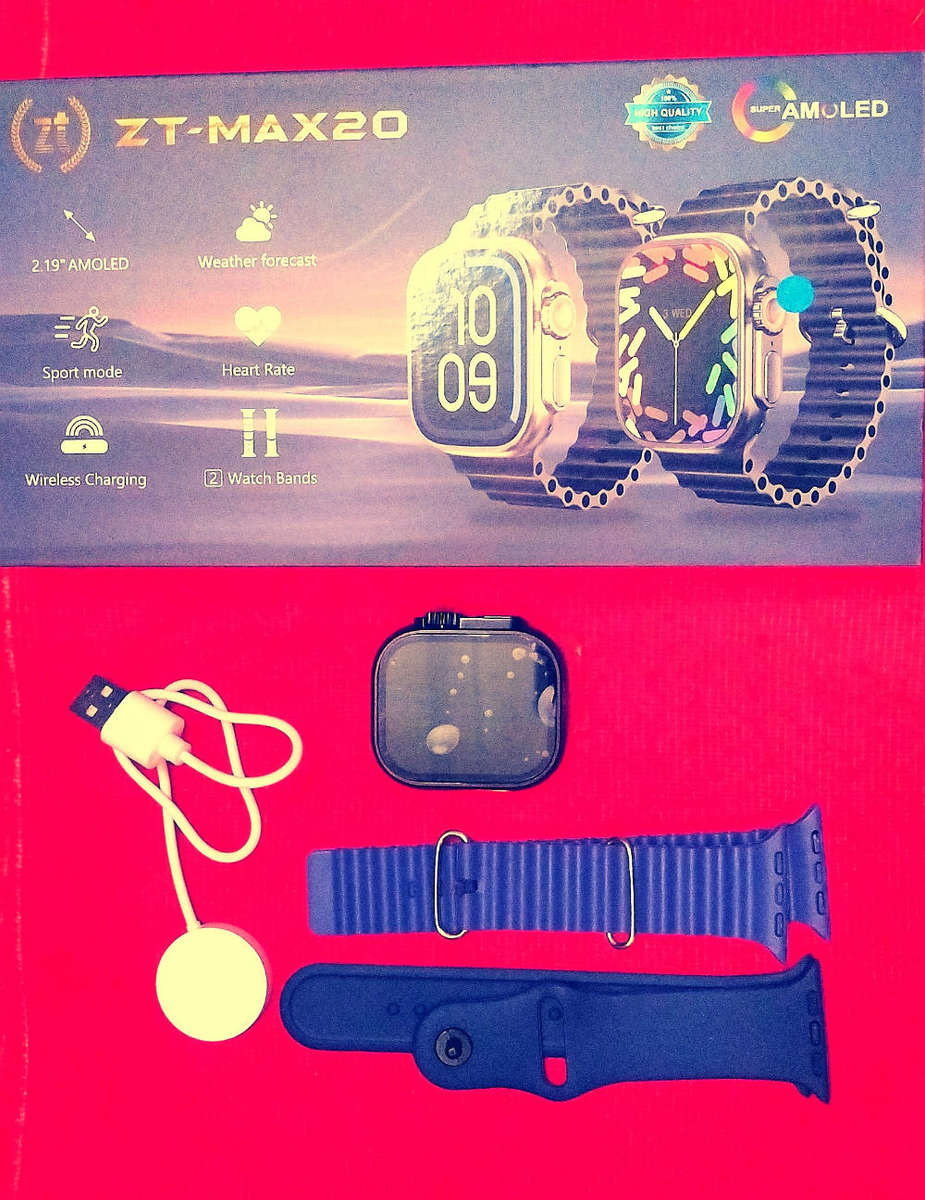 ZT-MAX20 Ladies and Men's Smart watch with magnetic wireless charger & 2 swappable straps