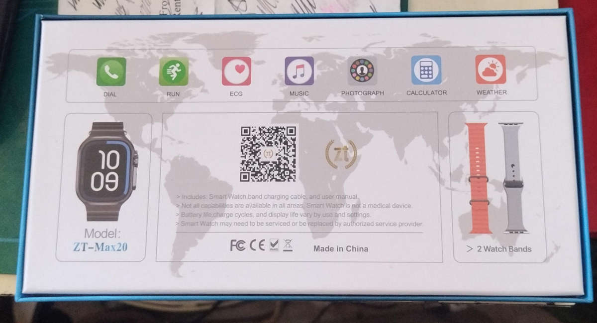 ZT-MAX20 Ladies and Men's Smart watch with magnetic wireless charger & 2 swappable straps