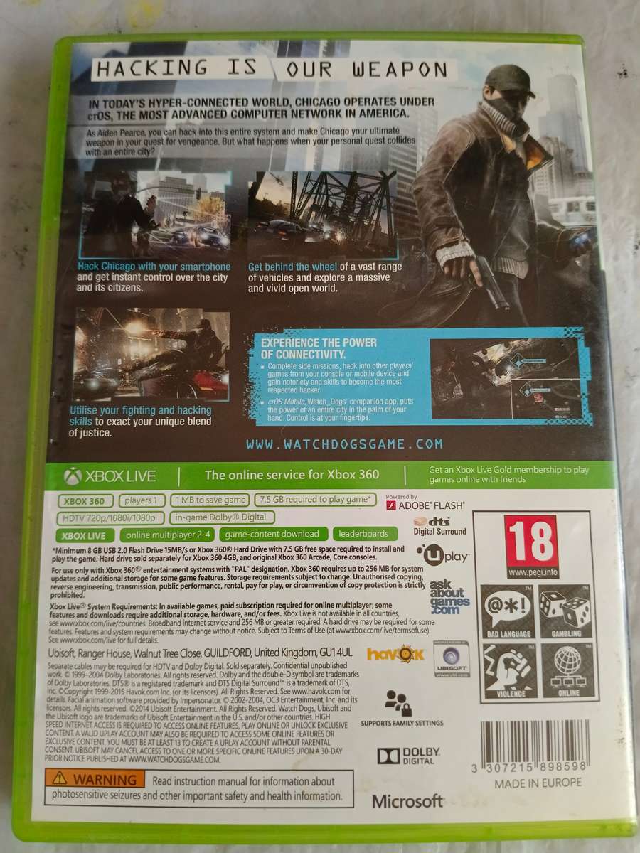 1 x Xbox 360 game Watch Dogs