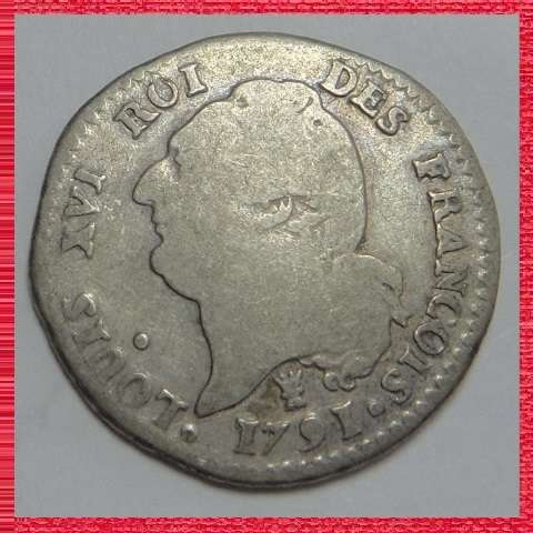 France, King Louis XVI, Silver 15 Sols of 1791