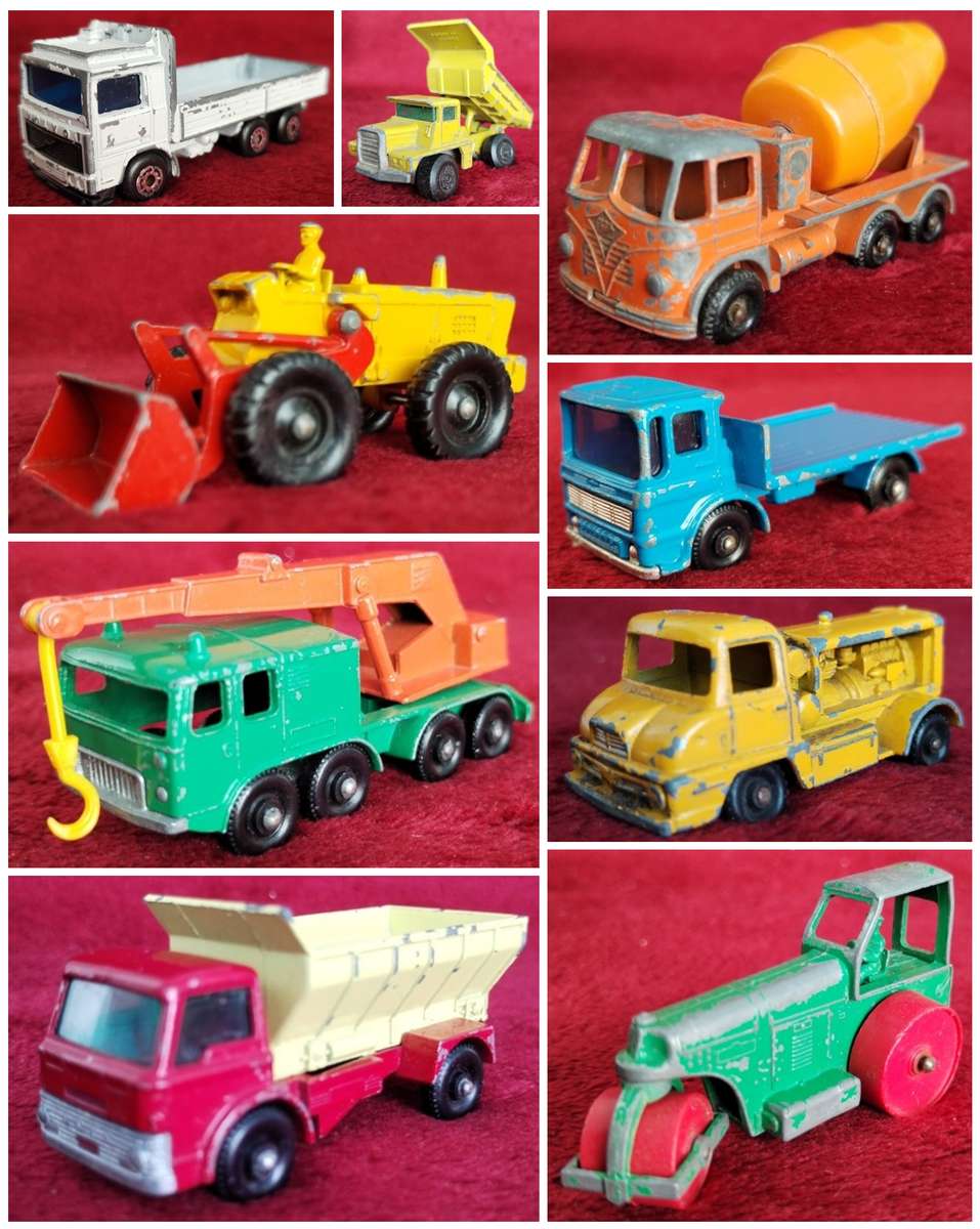 Set of 9 Matchbox Construction Vehicles