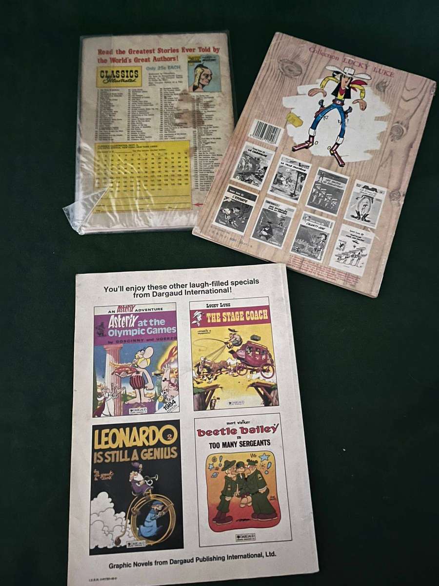 Old Comic Books : Lucky Luke / Beetle Bailey & last Mohicans - nice condition for age.