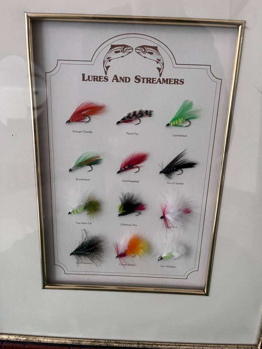 Flyfishing Frame : Beautiful frame of different flies (Lures & Streamers)