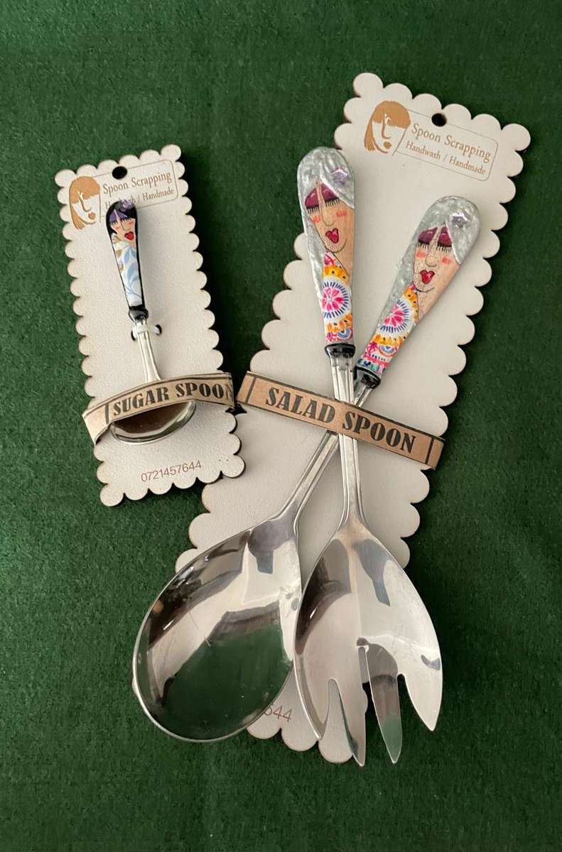 Salad Servers Cutlery - designer ware - good condition - never been sued - quite trendy