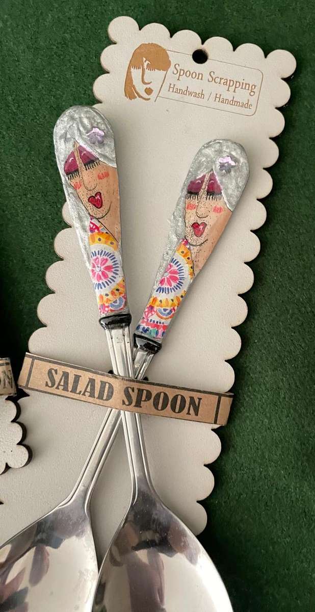 Salad Servers Cutlery - designer ware - good condition - never been sued - quite trendy