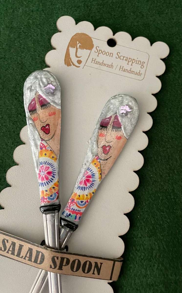 Salad Servers Cutlery - designer ware - good condition - never been sued - quite trendy