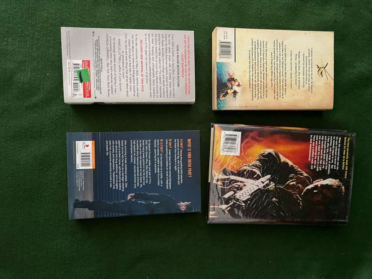 War Books : Navy seals and other - nice condition : Great reads - American Sniper / Lone Survivor