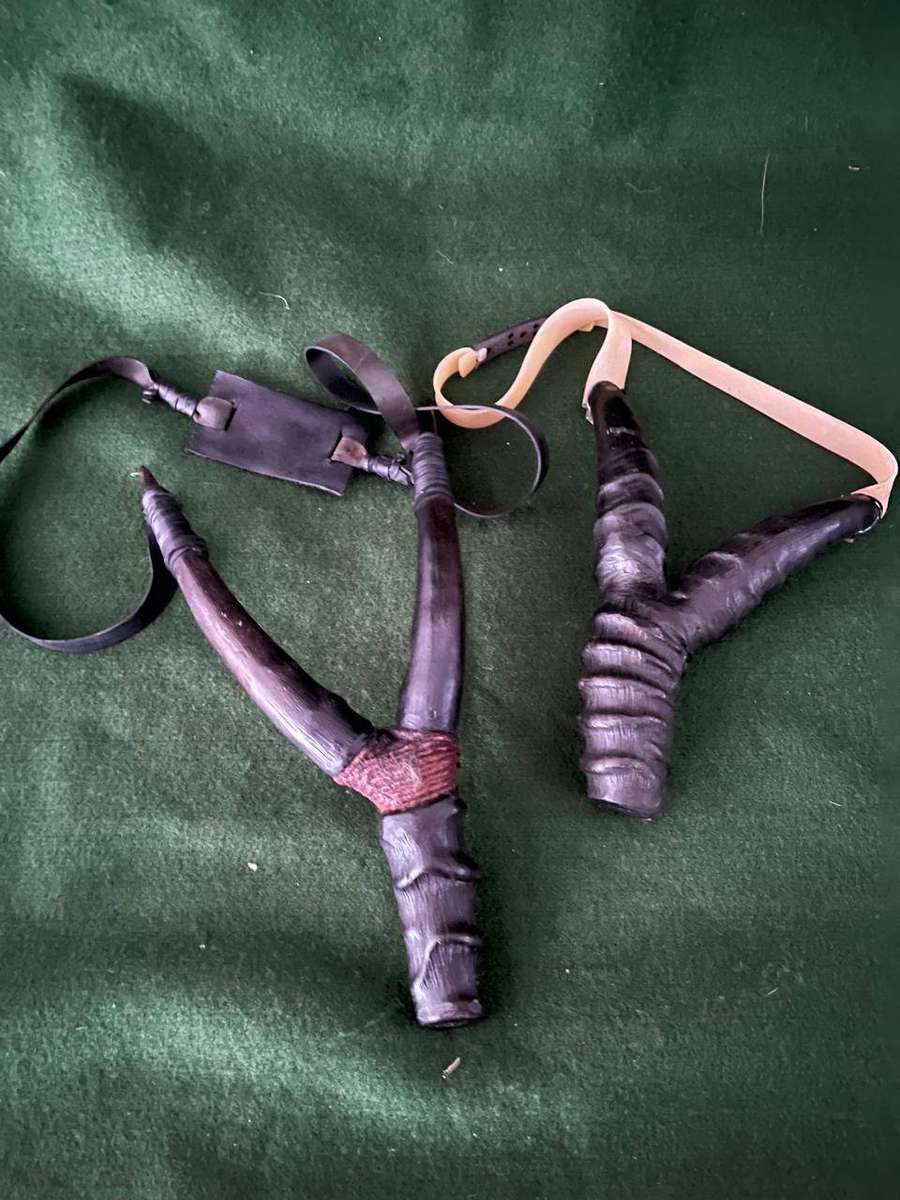 Springbok Horn Slingshots (kettie) - 2 items - both handmade - really great items. In good condition
