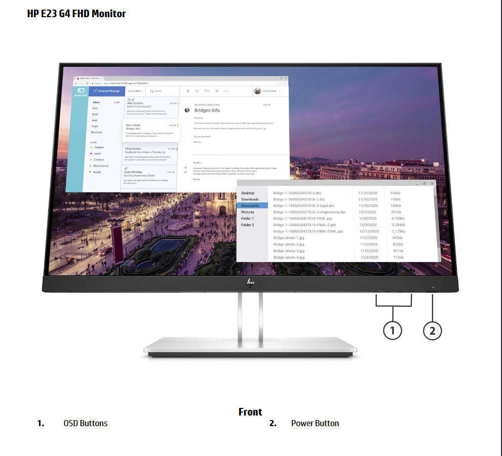 HP EliteDisplay E23 G4 Monitor 23 1920 x 1080 Full HD LED IPS