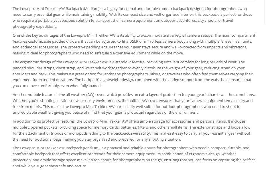 Lowepro Mini Trekker AW Backpack (Black) - USED