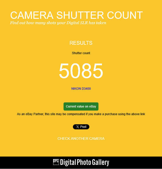 Nikon D3400 24MP DSLR with AF-P 18-55mm Zoom  Lens , CHARGER And NIKON BAG, Low Shutter count