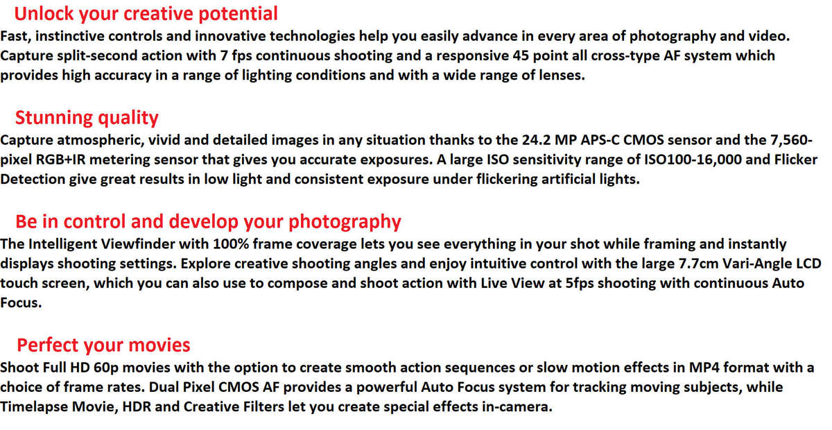 Canon EOS 80D DSLR Camera Body with 24.2 Megapixel (APS-C) CMOS Sensor and Dual Pixel CMOS AF
