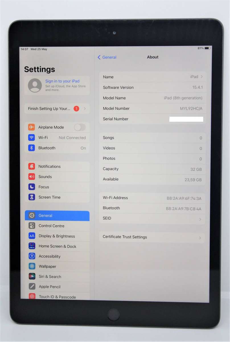 Apple iPad 8th Gen WiFi Cellular 32GB Space Grey