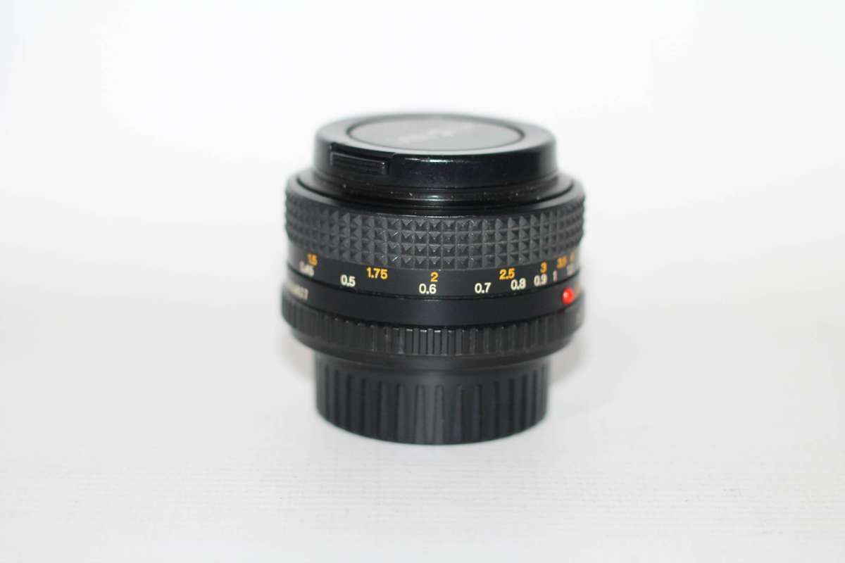 Minolta MD 50mm f/1.7 manual focus lens.