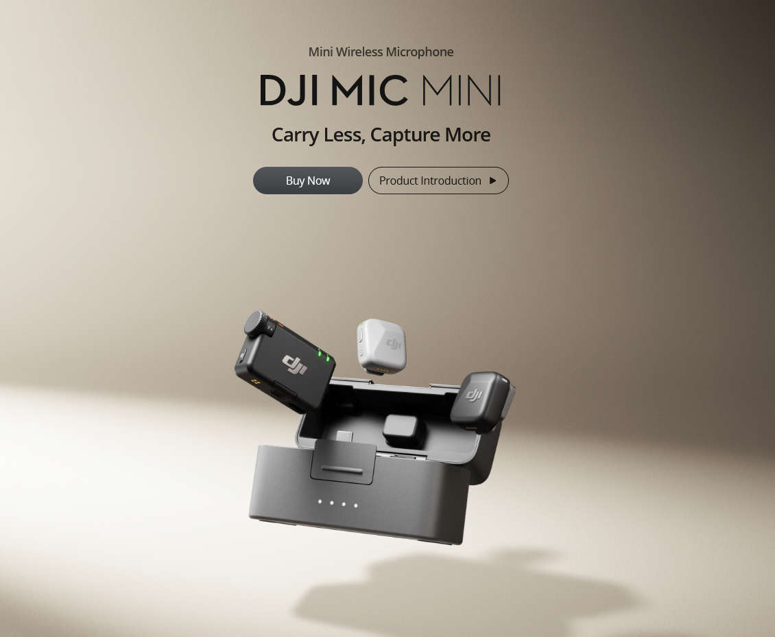 DJI Mic Mini 2-Person Compact Wireless Microphone System for Camera & Smartphone (2.4 GHz)