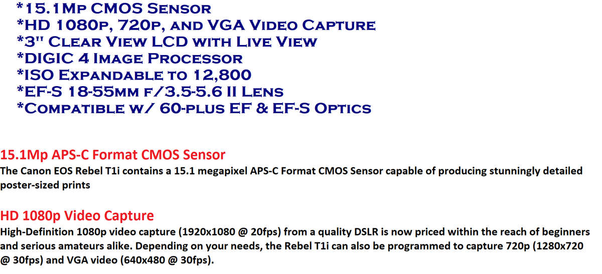 Canon EOS 500D 15MP Digital SLR ,FULL HD VIDEO  With /EF-S 18-55mm f/3.5-5.6 II Lens