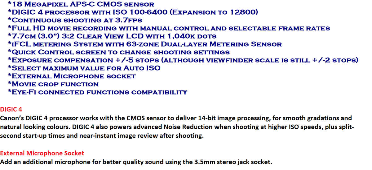 Canon EOS 550D  18 MP CMOS APS-C Digital SLR Camera with 3.0-Inch LCD and EF-S 18-55mm f/3.5-5.6 III
