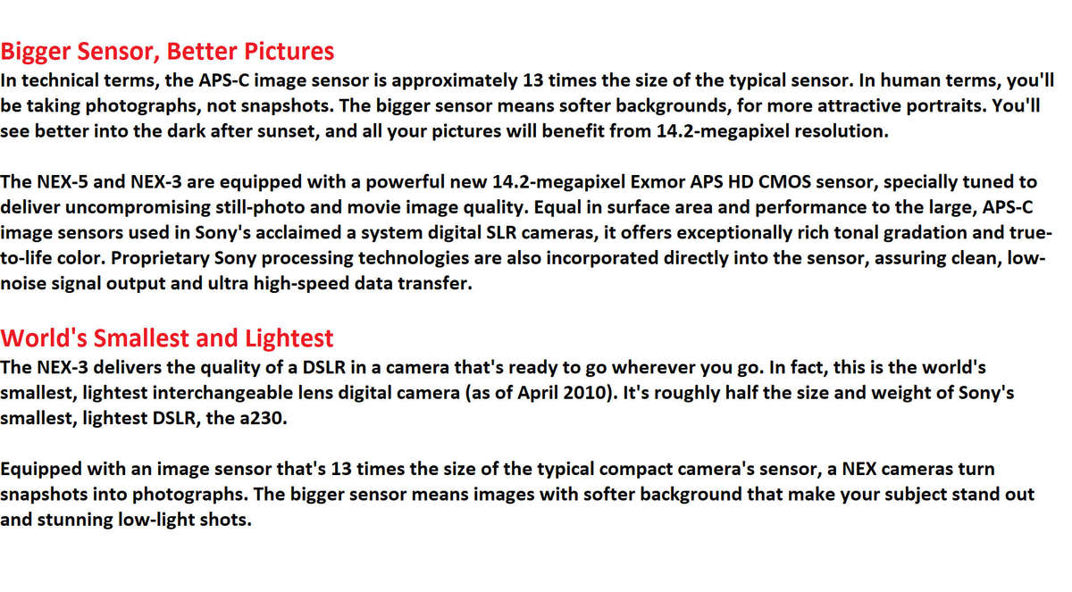 Sony Alpha NEX-3 Digital Camera 14.2MP , Interchangeable Lens Digital Camera