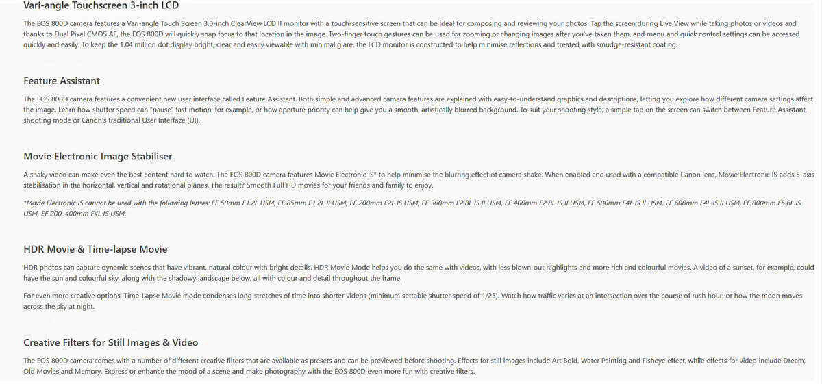 Canon EOS 800D,  24.2MP DSLR with 18-55mm f/4-5.6 IS STM Lens in New Condition