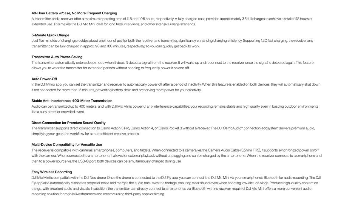 DJI Mic Mini 2-Person Compact Wireless Microphone System for Camera & Smartphone (2.4 GHz)