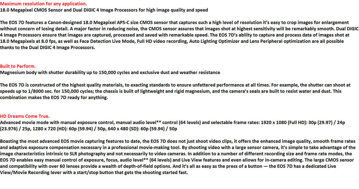 Canon 7D 18MP PROFESSIONAL Digital SLR Camera (BODY)