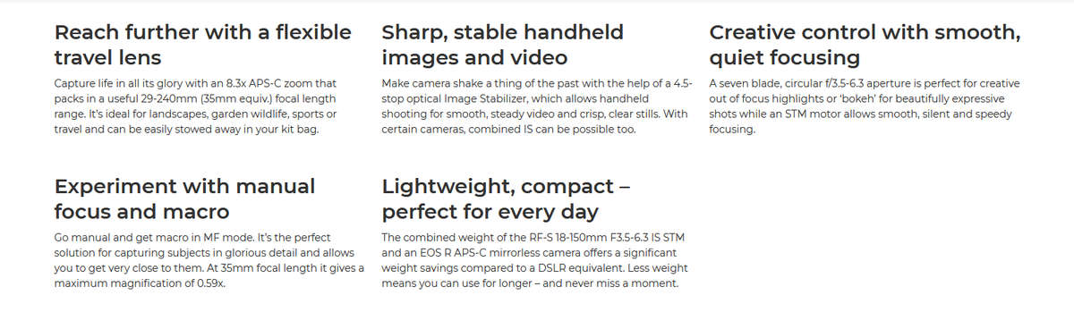 Canon RF-S 18-150mm F3.5-6.3 IS STM