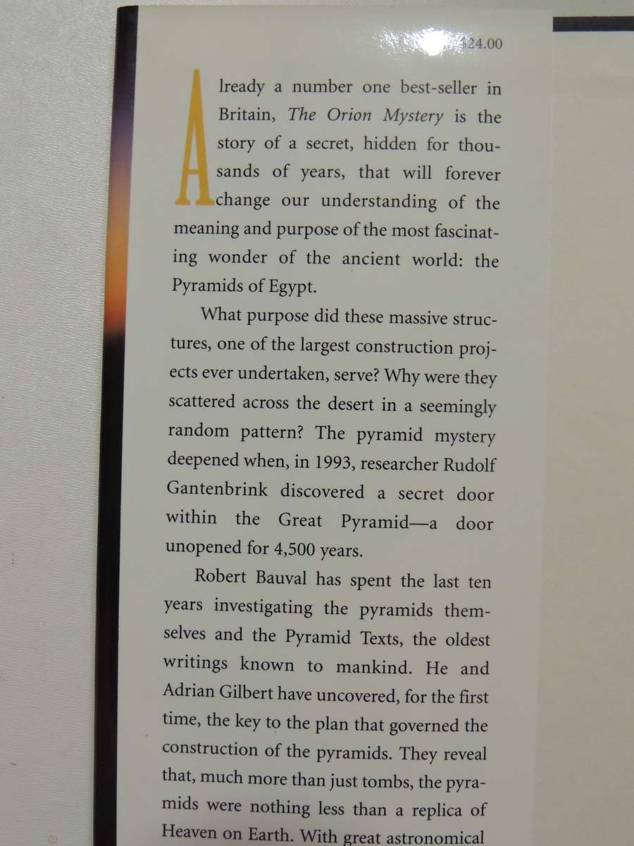 The Orion Mystery: Unlocking The Secrets Of The Pyramids - Robert Bauval & Adrian Gilbert