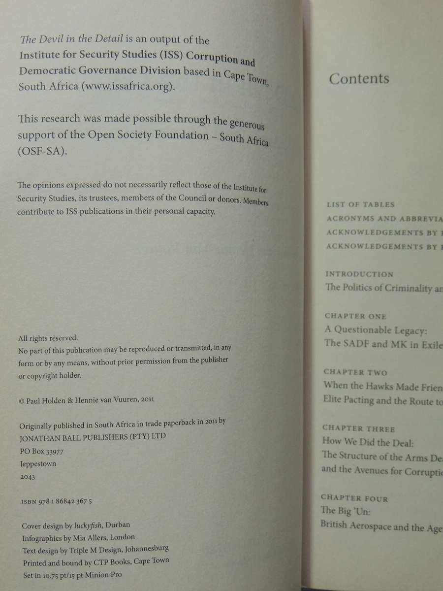 The Devil in the Detail, How the Arms Deal Changed Everything - Paul Holden, Hennie van Vuuren