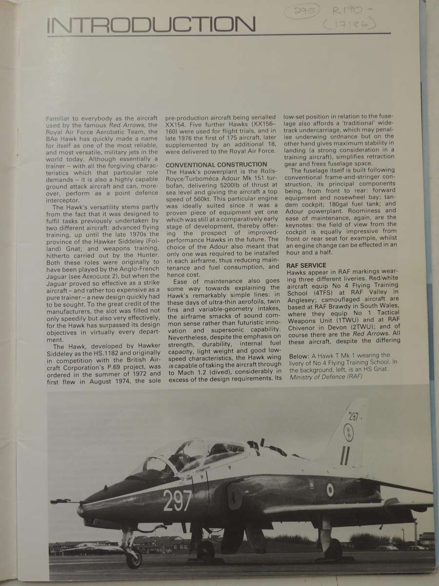 Aeroguide 1: British Aerospace Hawk T Mk 1