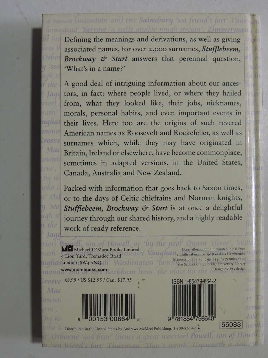 Stufflebeem, Brockway & Sturt: The Origins Of Our Surnames - Shelley Klein