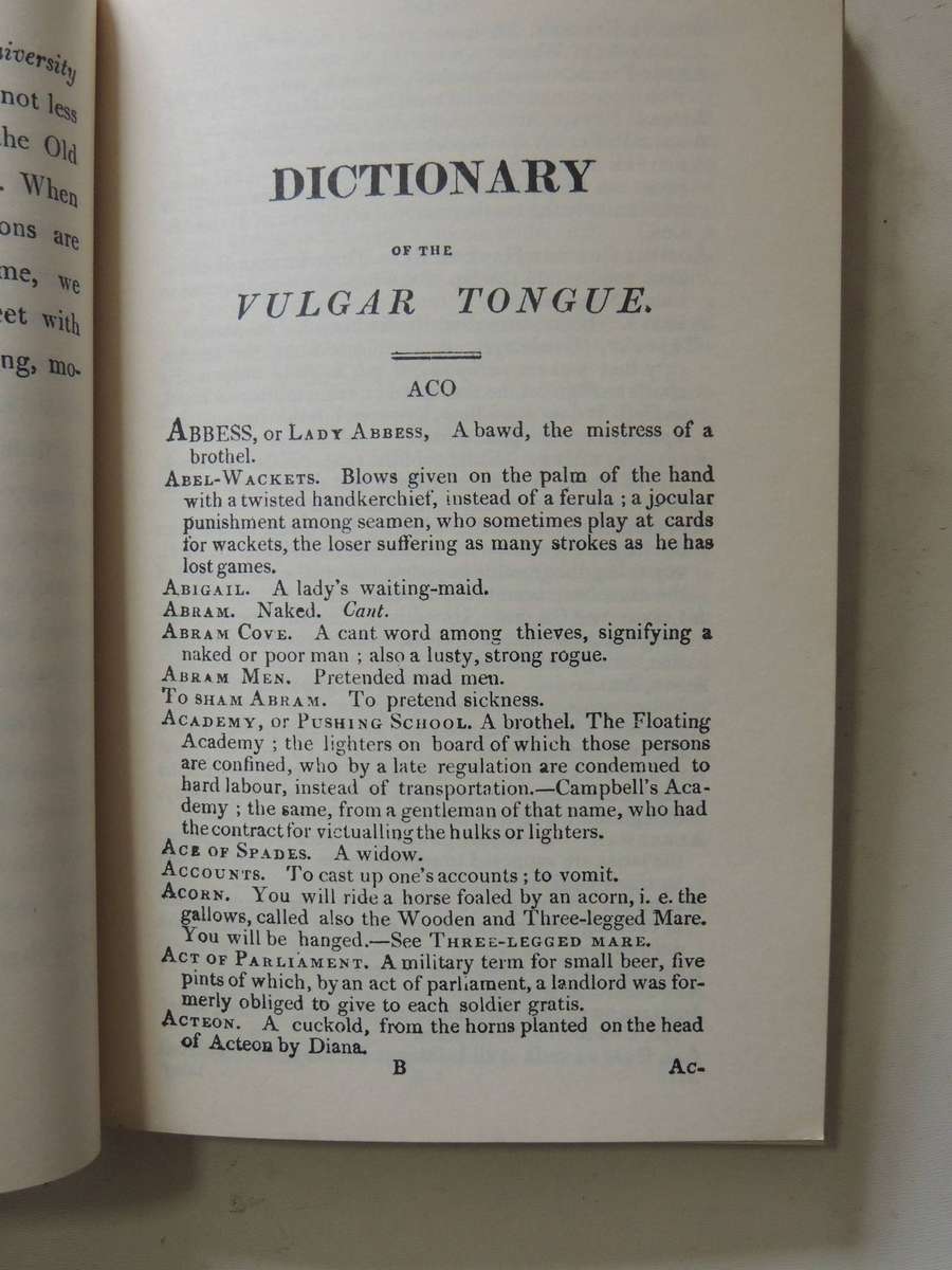 1811 Dictionary Of The Vulgar Tongue - A Dictionary Of Buckish Slang, University Wit & Pickpocket El