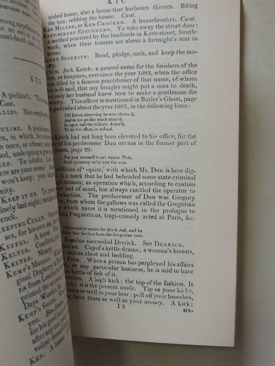 1811 Dictionary Of The Vulgar Tongue - A Dictionary Of Buckish Slang, University Wit & Pickpocket El