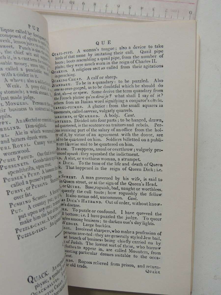 1811 Dictionary Of The Vulgar Tongue - A Dictionary Of Buckish Slang, University Wit & Pickpocket El