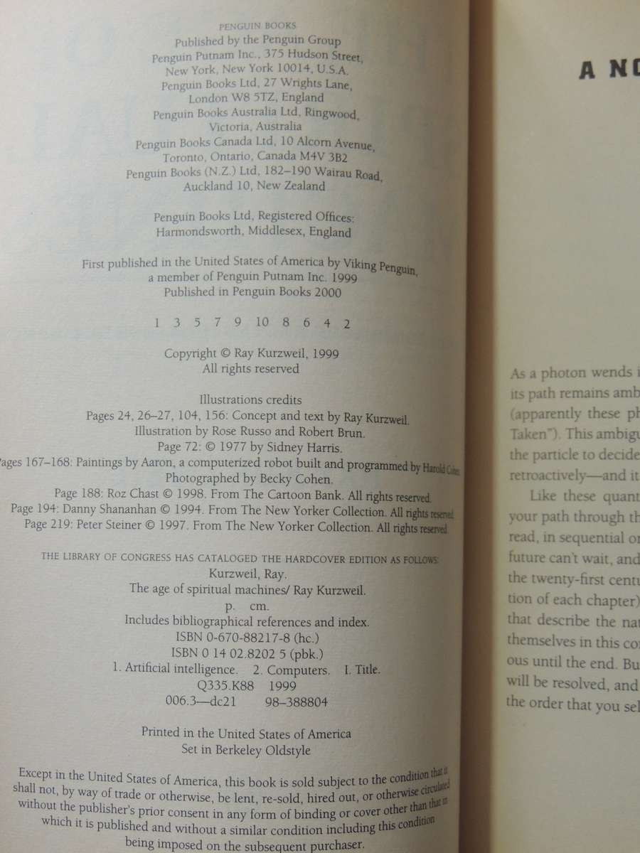 The Age Of Spiritual Machines: When Computers Exceed Human Intelligence - Ray Kurzwell