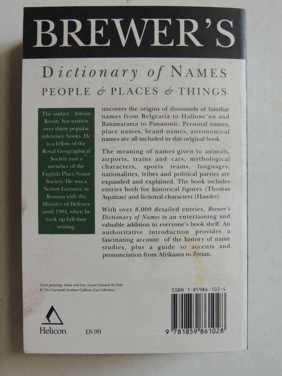 Brewer's Dictionary Of Names: People & Places & Things - Adrian Room