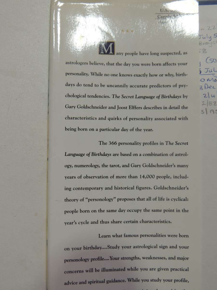 The Secret Language of Birthdays, Personolology Profiles for Each Day of the YearGary Goldschneider
