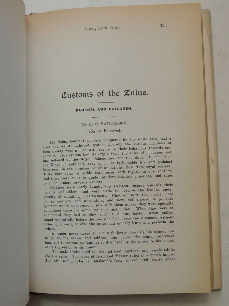 Long Long Ago - R.C. Samuelson   Facsimile Limited Reproduction Of 1929 Edition   847/1000