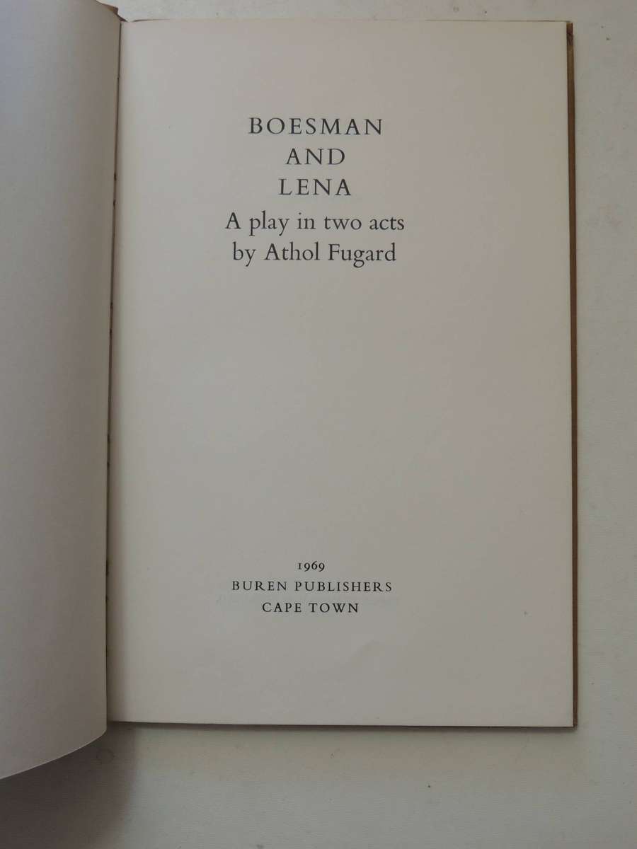 Boesman And Lena - Athol Fugard     (1st Edition 1969)